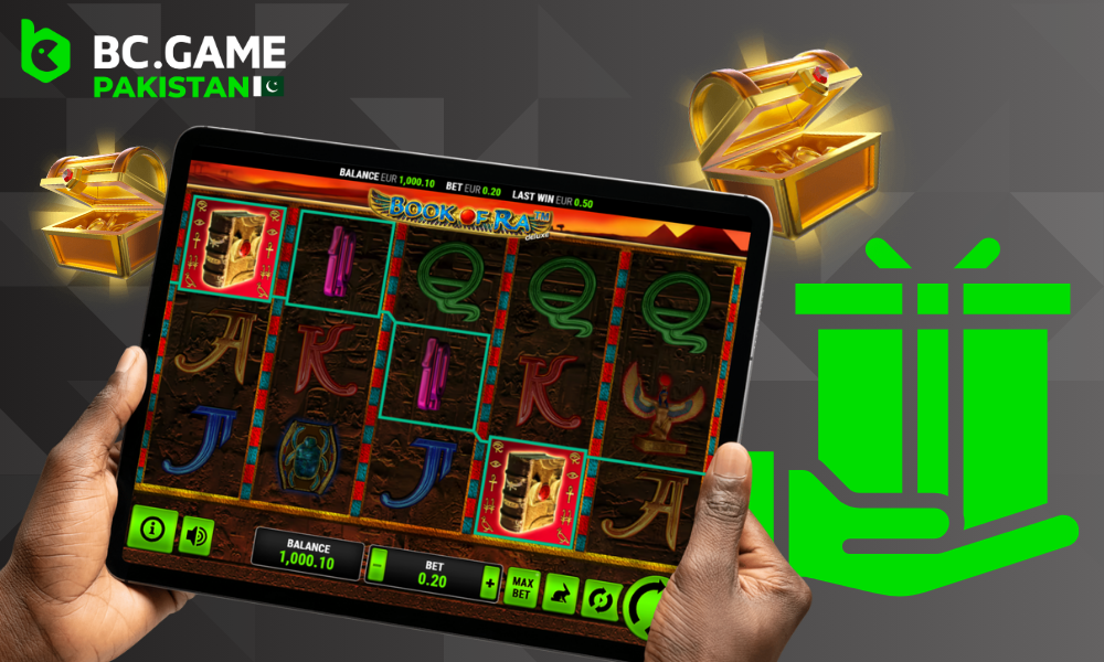 BC Game offers a welcome bonus for Book of RA Deluxe