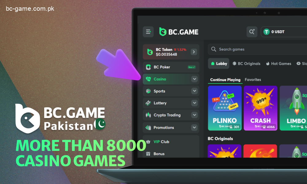 The most popular game categories at BC Game Casino