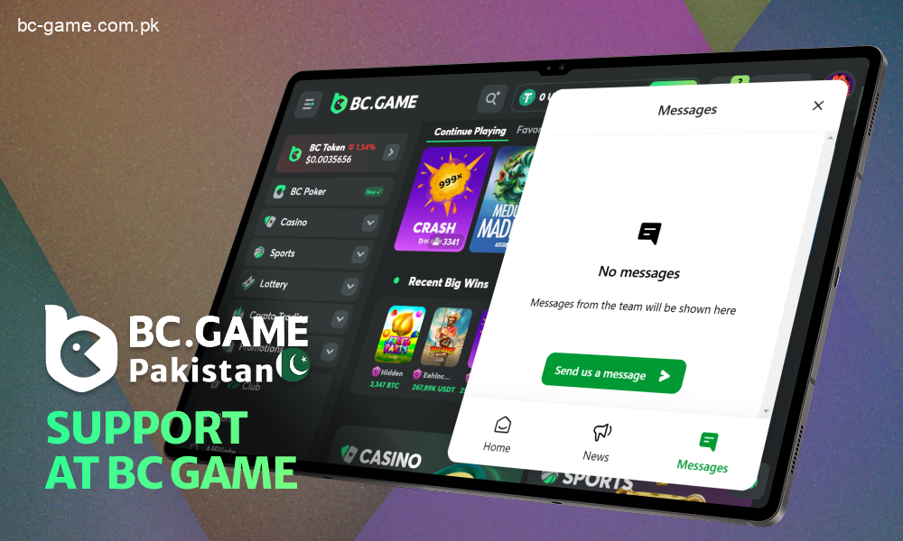 24/7 support for Pakistani players at BC Game