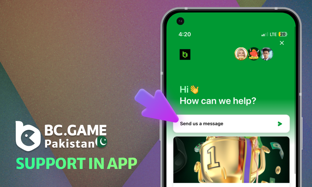 BC Game has in-app technical support that works 24/7