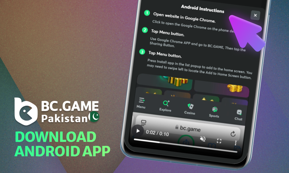 Step by step how to download BC Game Apk