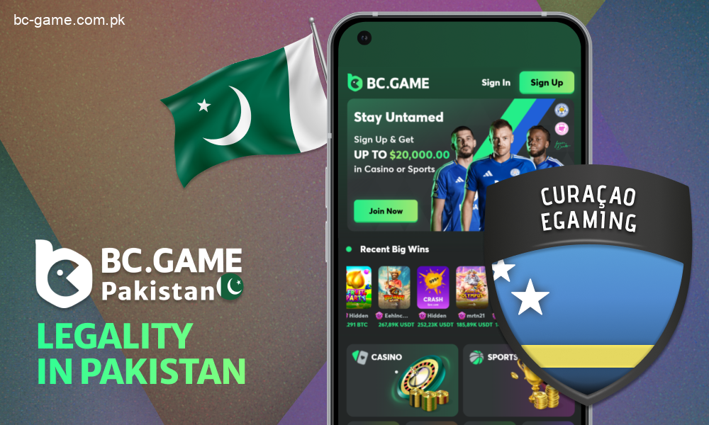 Legality of BC Game's operations for Pakistani residents
