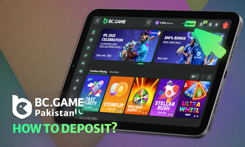 Steps to deposit funds into your BC Game account