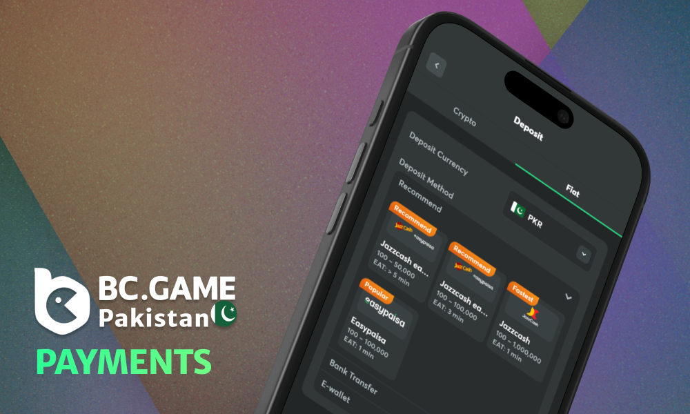 The same payment methods are available in the app as on the website