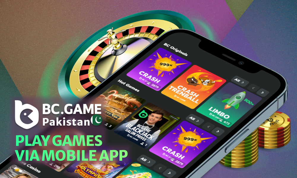 Play casino games via BC Game App in Pakistan